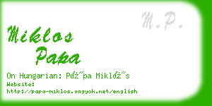 miklos papa business card